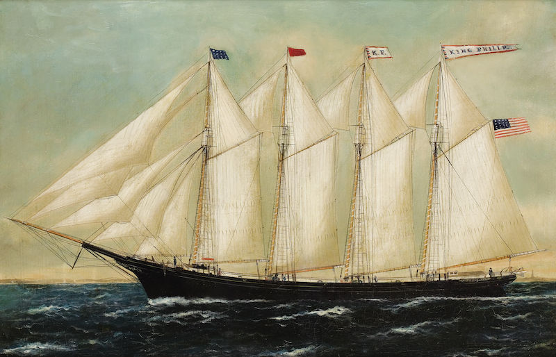 William_P._Stubbs_(attrib.)_-_A_Four_Mast_Schooner_King_Philip.jpg