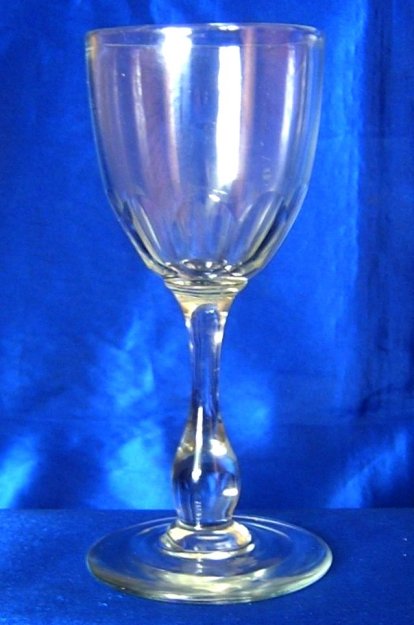 Wine Stem Clear Glass Bell Cup Nine Cut Facets Stretch Baluster Stem -a.jpg