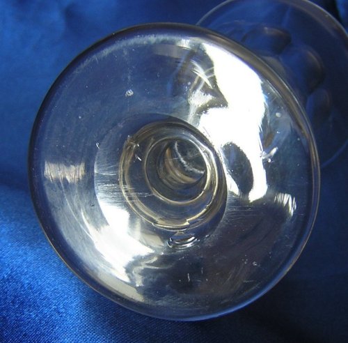 Wine Stem Clear Glass Trumpet Bell Cup 10 Cut Facets Smooth Ball Knop Stem -b.jpg