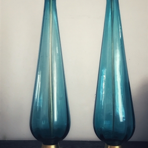 Blue glass lamp base