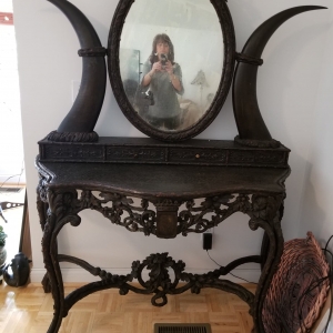 Unusual Antique Vanity w/ horns