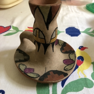 Pueblo candlestick holder