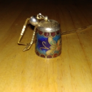 Cloisonne thimble pendant