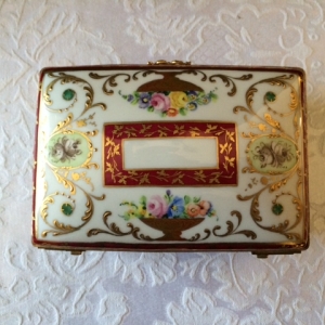 Le Tallec Handpainted Limoges Trinket Box. Signed.