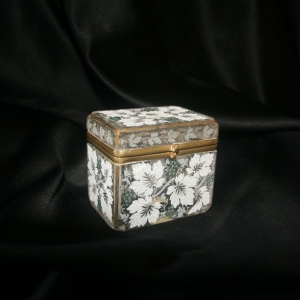 Clear Moser Sugar Casket or Jewelry Box