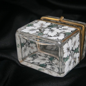 Clear Moser Sugar Casket or Jewelry Box