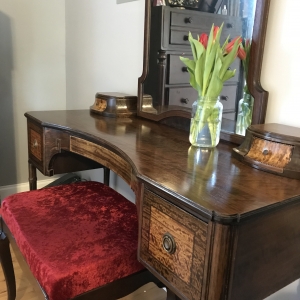 I just finished restoring this Berkey and Gay vanity. Can anyone help me gauge this old it is?