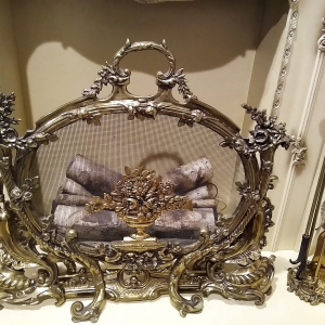 Vintage Fireplace Screen/Andirons/Accessories