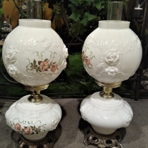 Floral Rose Hurricane Lamps