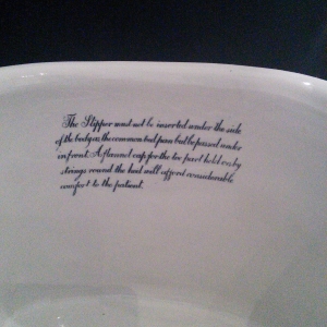 Slipper bedpan porcelain.