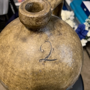 Old pottery salt glazed jug