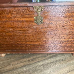 Vintage Hand Carved Chest Looking for info. on.