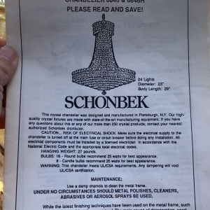 Schonbek Chandelier