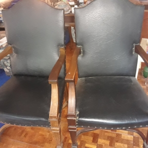 Pair of antique boardroom armchairs