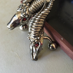goats head with red eyes cufflinks