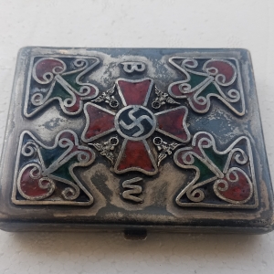 What is the value of silver with enamel sigarette box?