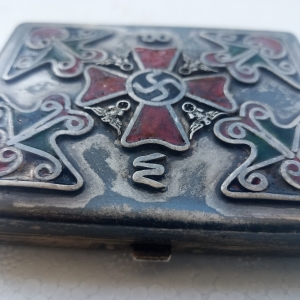 What is the value of silver with enamel sigarette box?