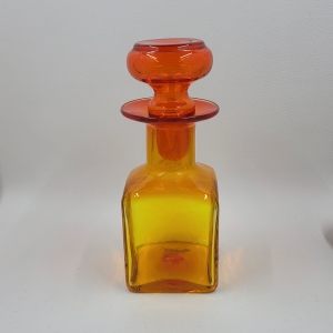 Amberina lidded glass with stopper