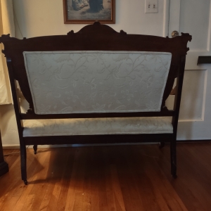 Back of Victorian loveseat