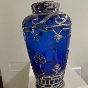 Cobalt blue with silver overlay vase.jpg