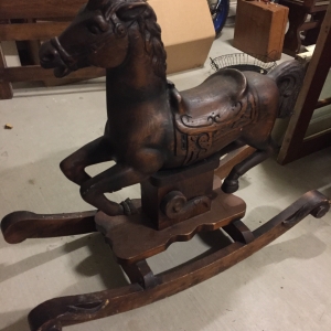 Solid wood rocking horse