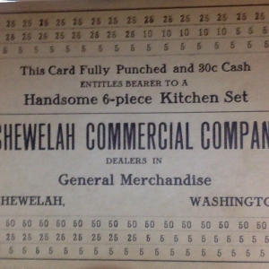 Chewelah Commercial Company Punch Card (side 2)