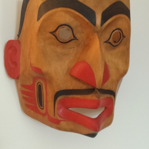 Joe David (Nuu-Chah-Nulth), 1972. Northwest Coast Native portrait mask - working in Tsimshian style.